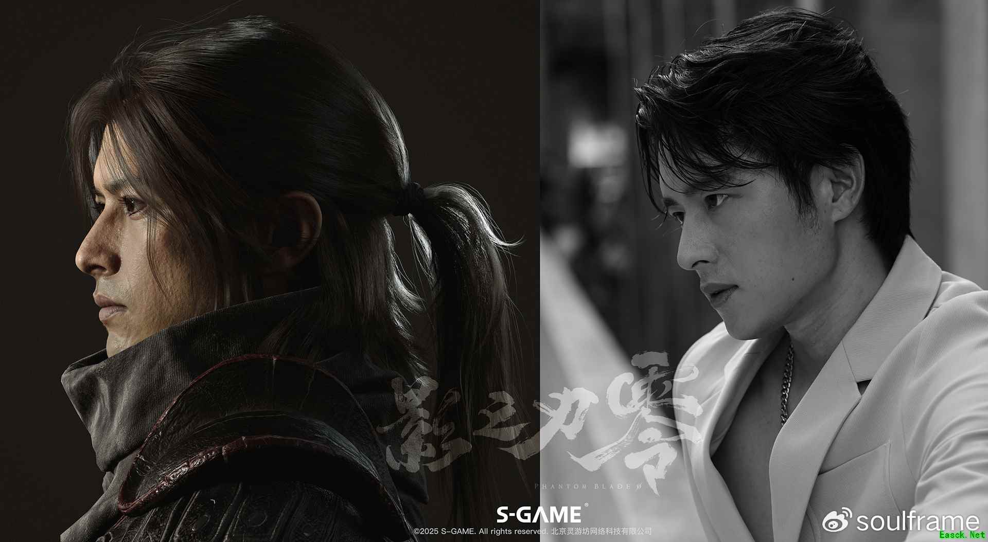 《影之刃零》制作人分享主角真人脸模和渲染图,棱角分明 英气十足!