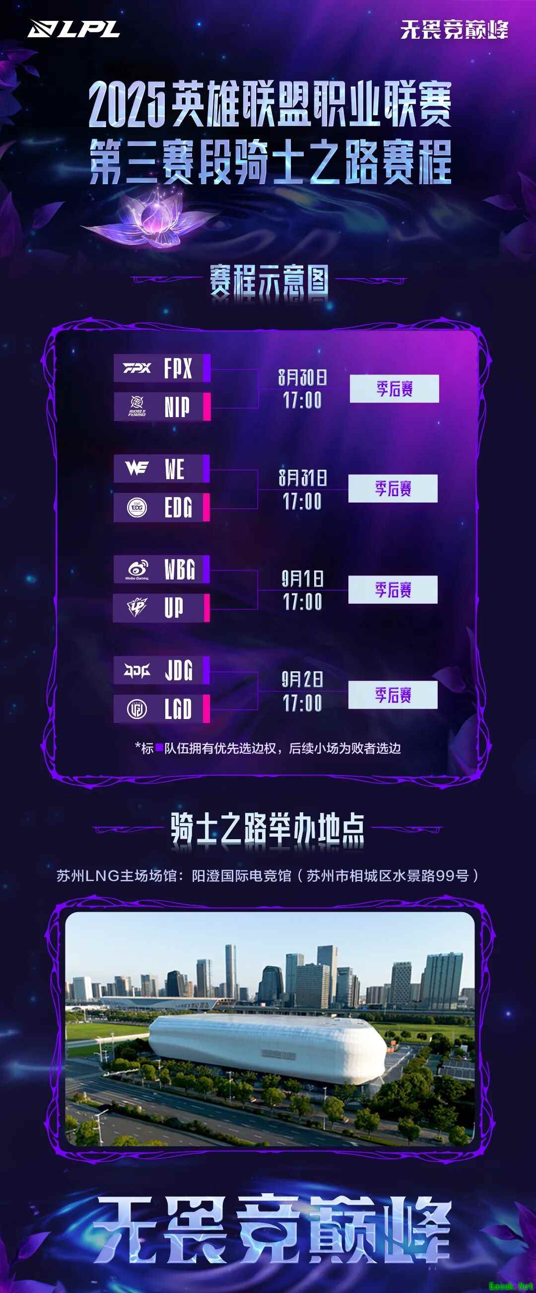 《英雄联盟》2025LPL第三赛段骑士之路赛程公布