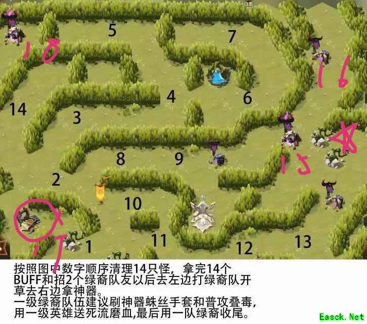 《剑与远征》丛林秘境路线图