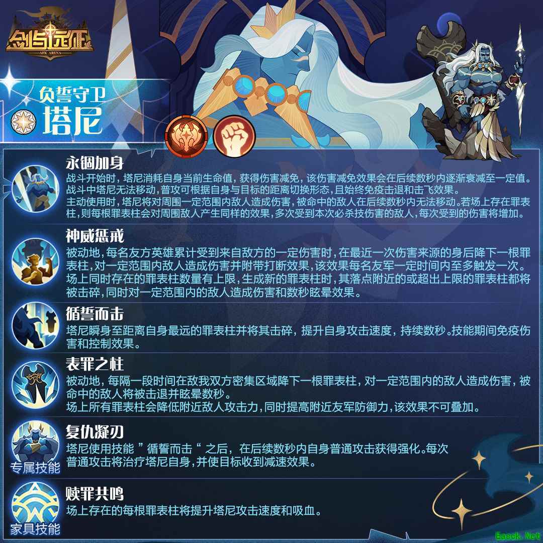 《剑与远征》负誓守卫塔尼角色介绍