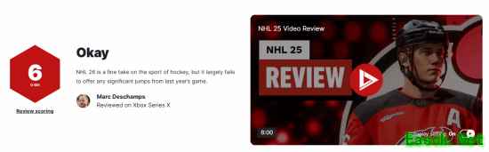 NHL 26IGN评分6分,玩法稳定但创新不足