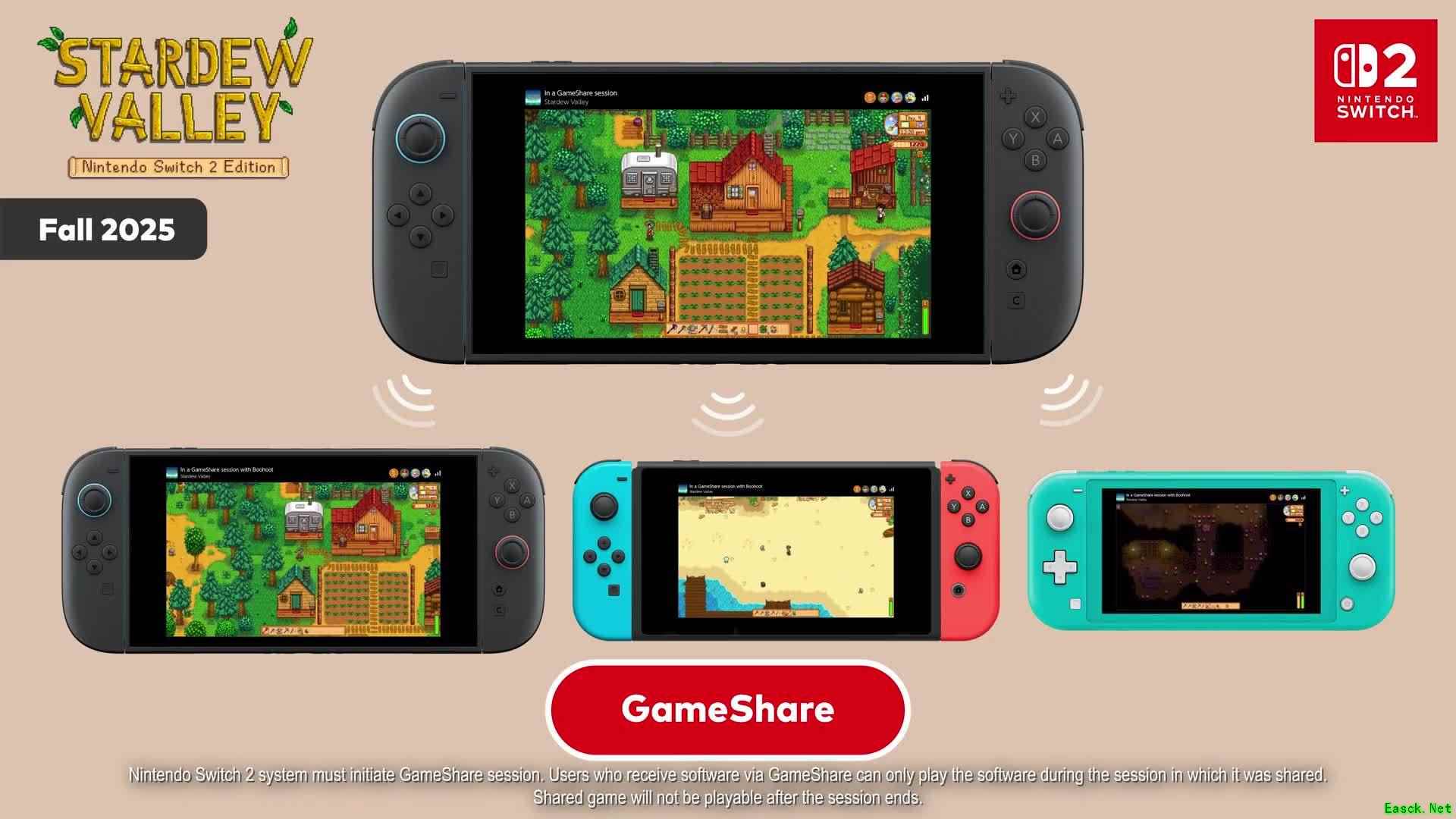 星露谷物语Switch2版本秋季上线,支持四人分屏与鼠标操作