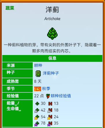 星露谷物语洋蓟介绍