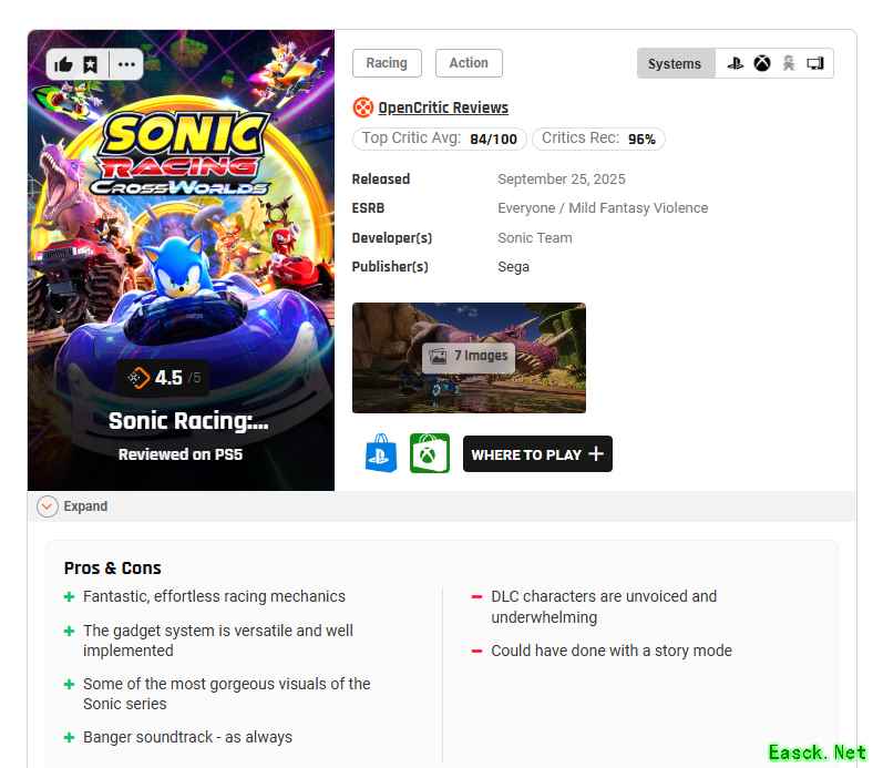 索尼克赛车:交叉世界媒体高分亮相,跨界联动引爆竞速新纪元