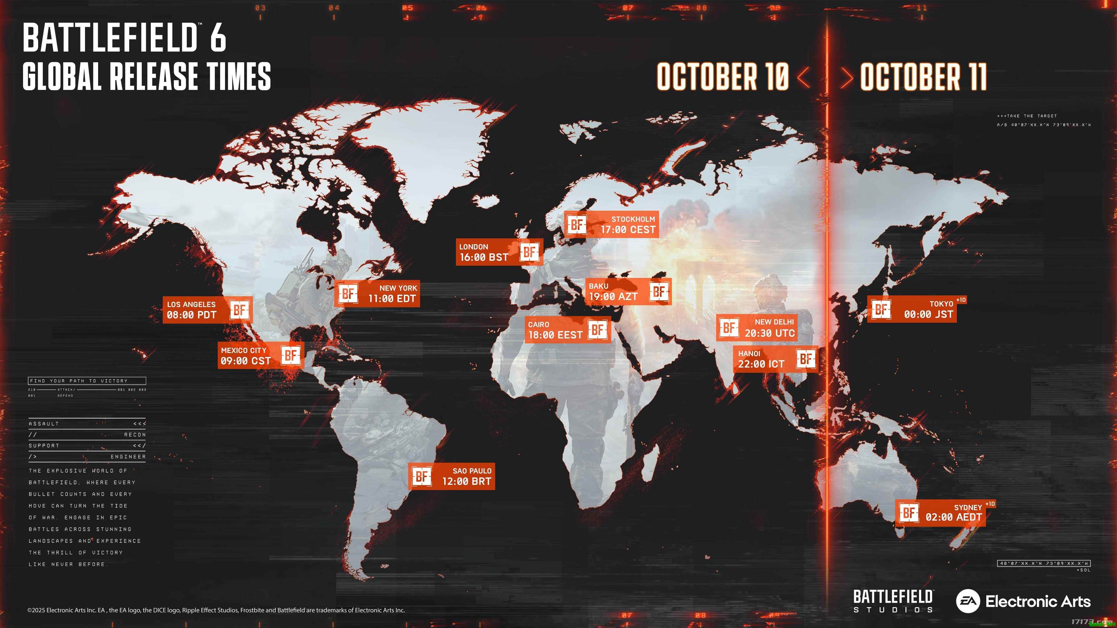 《战地6》全球解锁时间公布 10月10日晚11点准时开战