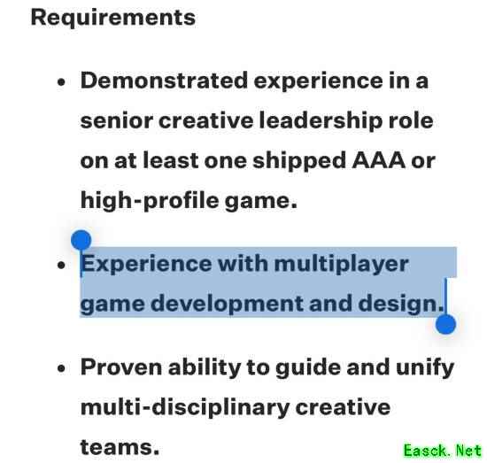 《往日不再》团队新作招聘 必须有“多人游戏”经验