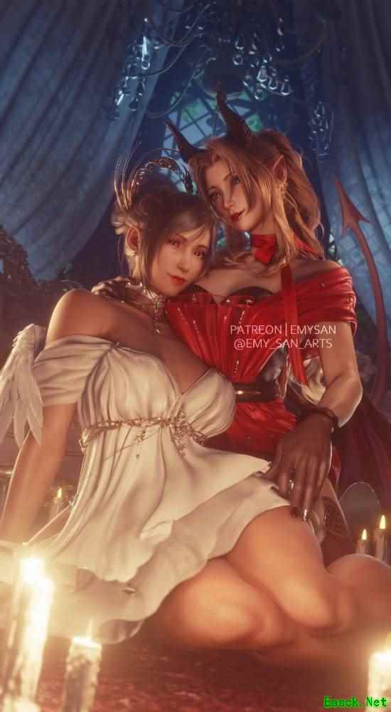 《最终幻想7》蒂法&爱丽丝万圣节3D美图分享