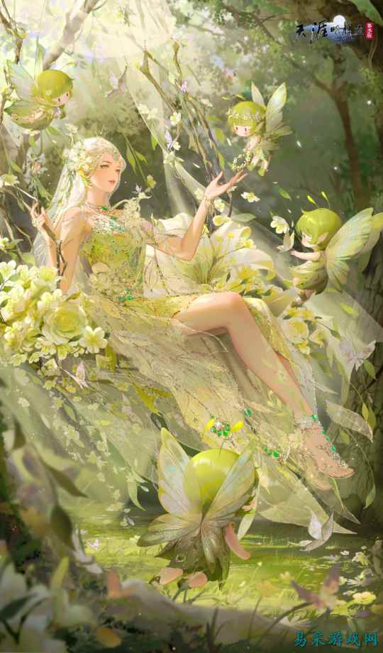 天刀手游全新精灵主题外观今日登场，化身步步生花的森林仙子！