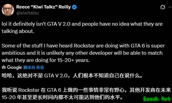 业内人士谈《GTA6》野心：有件事未来20年无人超越！