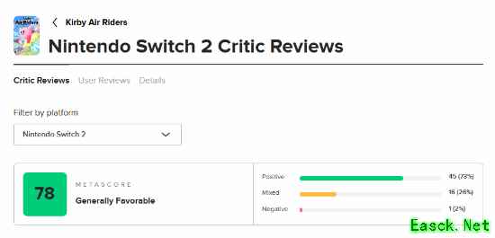 《星之卡比》新作M站78分：颇具深度 诚意满满！