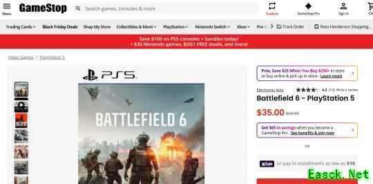 黑五大促销 《战地6》主机版已降价到35美元