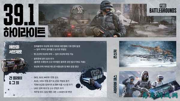 《PUBG》年末重磅更新：冬季主题艾伦格上线，蓝圈榴弹发射器登场