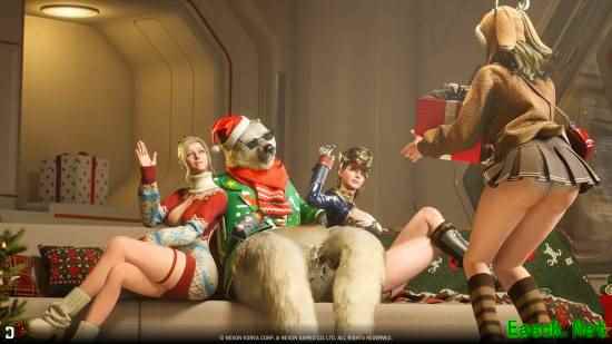 《第一后裔》圣诞节贺图：熊哥美女左拥右抱定力十足