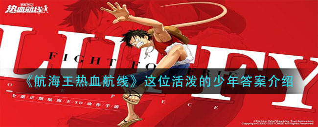 《航海王热血航线》这位活泼的少年答案介绍