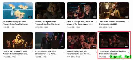 神界新作引爆热度，各游戏预告播放量排名揭晓