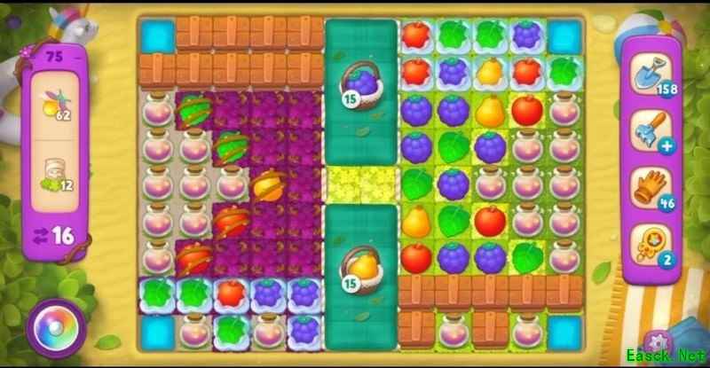 梦幻花园黄金杯75关双彩攻略