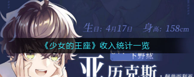 《少女的王座》收入统计一览