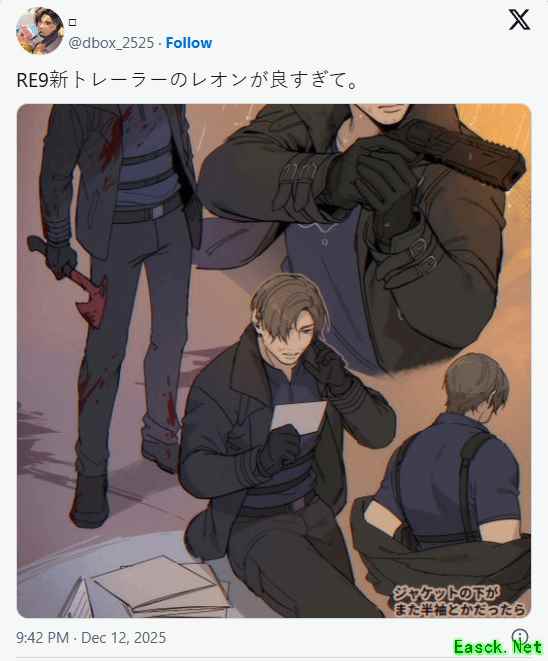 《生化危机9：安魂曲》里昂在日本成了“帅哥”偶像：就像基努里维斯