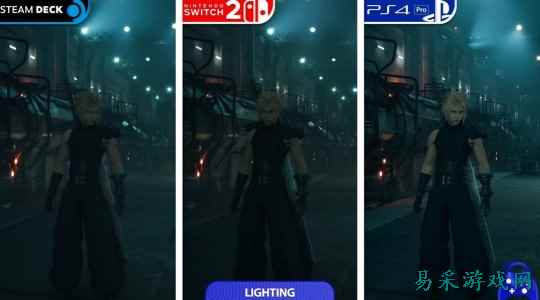 《最终幻想7重制版Intergrade》三平台画面性能对比 Switch2优于Steamdeck
