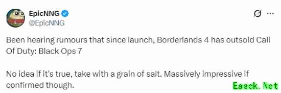 真没扑街！曝《无主之地4》销量比COD新作还好