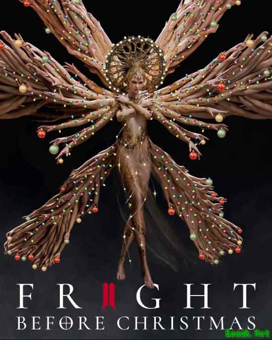 堕落之主2圣诞海报玩梗：暗黑女神披彩灯，恐怖与喜庆碰撞引热议