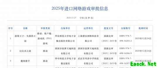 2025年12月网络游戏版号出炉：《波斯王子：失落的王冠》过审
