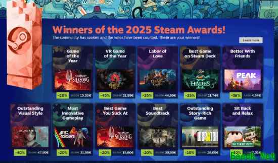 博德之门3夺Steam爱的付出奖，玩家热议实至名归？