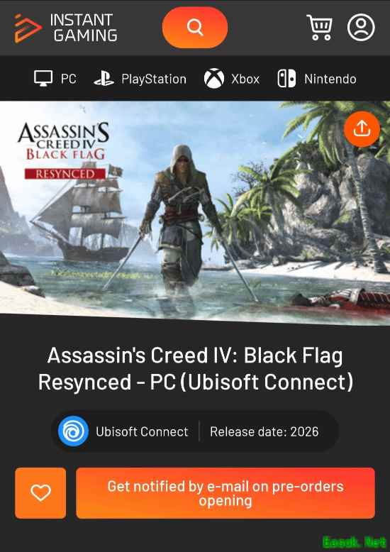 刺客信条4：黑旗重制版或将于2026年推出