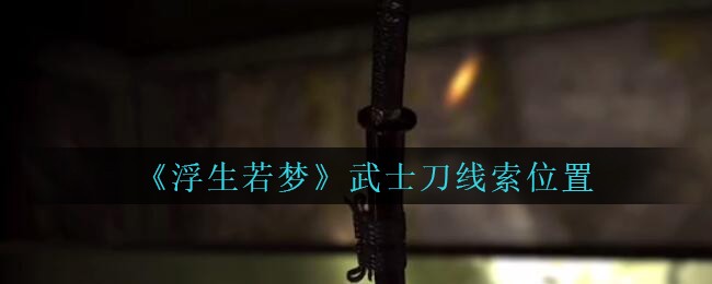 《孙美琪疑案：浮生若梦》五级线索——武士刀