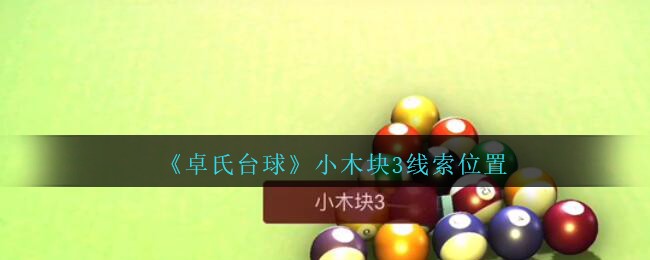 《孙美琪疑案：卓氏台球》四级线索——小木块3