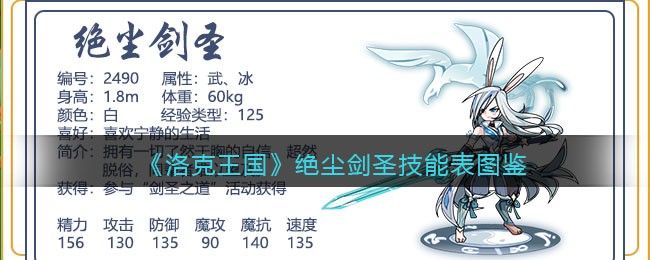 《洛克王国》绝尘剑圣技能表图鉴