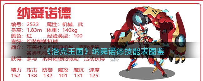 《洛克王国》纳舜诺德技能表图鉴