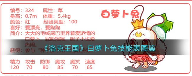 《洛克王国》白萝卜兔技能表图鉴
