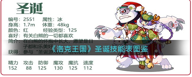 《洛克王国》圣诞技能表图鉴