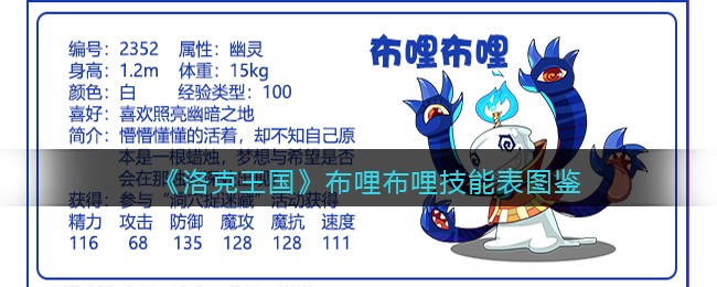 《洛克王国》布哩布哩技能表图鉴