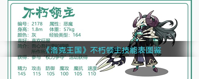 《洛克王国》不朽领主技能表图鉴