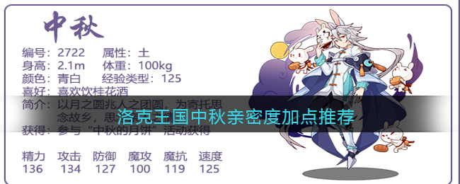 洛克王国中秋亲密度加点推荐