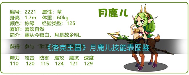 《洛克王国》月鹿儿技能表图鉴