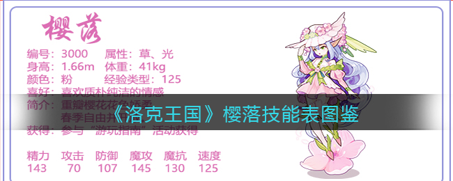 《洛克王国》樱落技能表图鉴