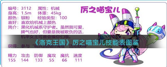 《洛克王国》厉之喵宝儿技能表图鉴