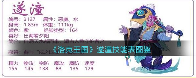 《洛克王国》遂潼技能表图鉴