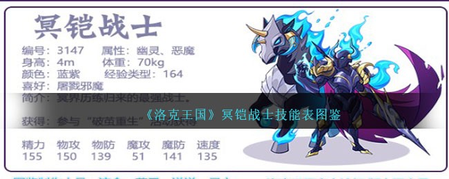 《洛克王国》冥铠战士技能表图鉴