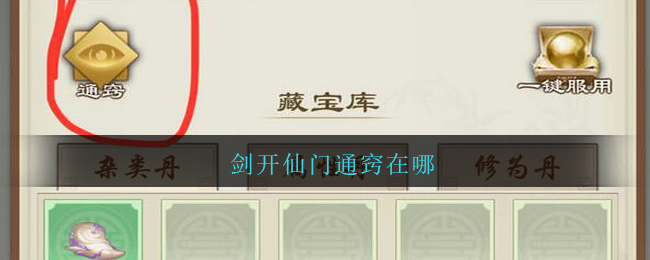 《剑开仙门》通窍位置介绍