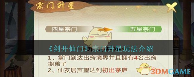 《剑开仙门》宗门升星玩法介绍
