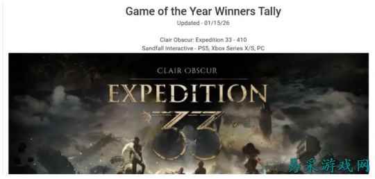 只是历史第二？《光与影：33号远征队》狂揽410个年度游戏大奖