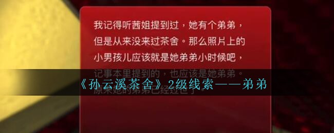 《孙美琪疑案：云溪茶舍》二级线索——弟弟