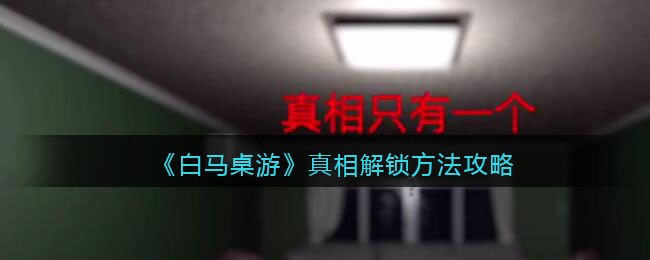 《孙美琪疑案：白马桌游》一级线索——真相