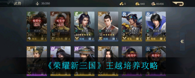 《荣耀新三国》王越培养攻略
