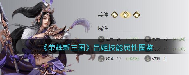 《荣耀新三国》吕姬技能属性图鉴