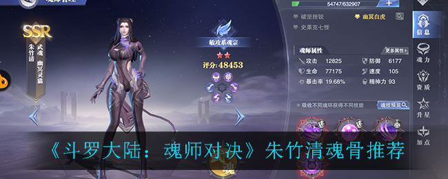 《斗罗大陆：魂师对决》朱竹清魂骨推荐